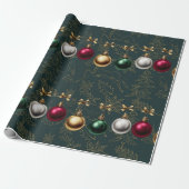 Schöner Weihnachtsbaumkugel-Schmuck Geschenkpapier (Ungerollt)