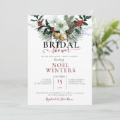 Schöner Weihnachtsblumen-Polterabend Einladung (Stehend Vorderseite)