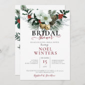 Schöner Weihnachtsblumen-Polterabend Einladung (Vorne/Hinten)