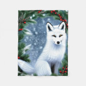 Schöner Weihnachtsfox Fleecedecke (Vorderseite)