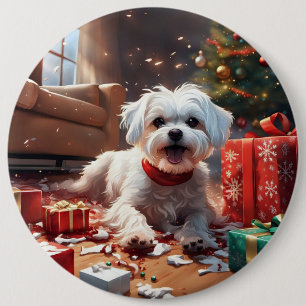 Schöner Weihnachtsjunge, Niedlich, lustig, Cartoon Button
