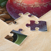 Schöner Weihnachtskardinal mit Laterne Puzzle (Seite)