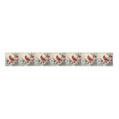 Schöner Weihnachtskardinal und Kiefernzweige Ripsband (Vorderseite)