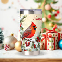 Schöner Weihnachtskardinal und Kiefernzweige