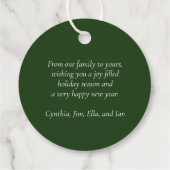 Schöner Weihnachtskranz in Rot und Grün Geschenkanhänger (Rückseite)