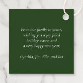 Schöner Weihnachtskranz in Rot und Grün Geschenkanhänger (Rückseite)