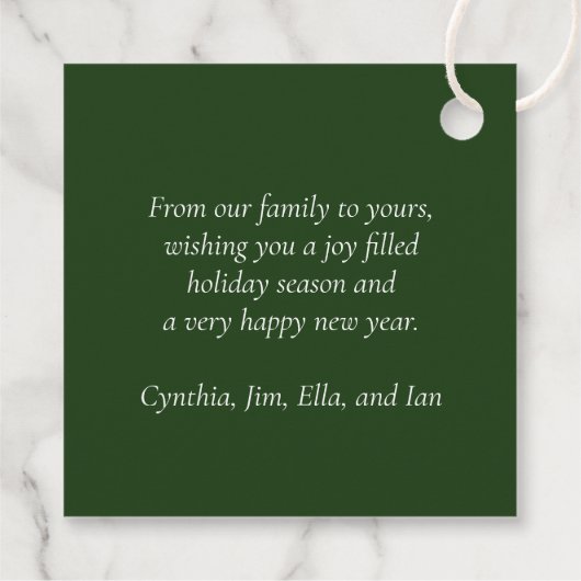 Schöner Weihnachtskranz in Rot und Grün Geschenkanhänger (Rückseite)