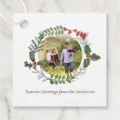 Schöner Weihnachtskranz in Rot und Grün Geschenkanhänger (Vorderseite)