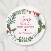 Schöner Weihnachtskranz in Rot und Grün Geschenkanhänger (Vorderseite)