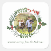 Schöner Weihnachtskranz in Rot und Grün Quadratischer Aufkleber (Vorderseite)