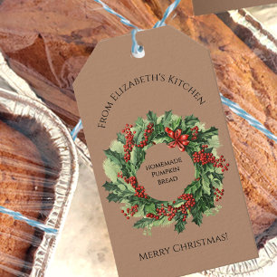 Schöner Weihnachtskranz Lebensmittel-Geschenk mit Geschenkanhänger