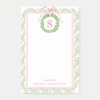 Schöner Weihnachtskranz Monogramm Notizen
