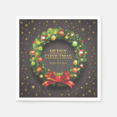 Schöner Weihnachtskranz und rotes Papier Serviette (Vorderseite)