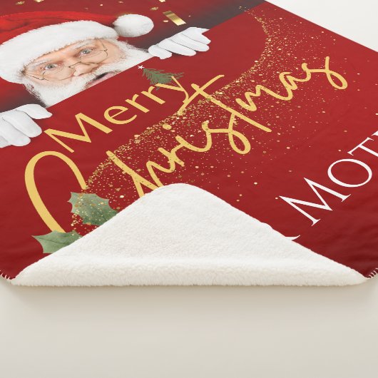 Schöner Weihnachtsmann Frohe Weihnachten Benutzerd Sherpadecke (3/4)