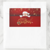 Schöner Weihnachtsmann frohe Weihnachten Rechteckiger Aufkleber (Tasche)