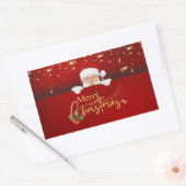 Schöner Weihnachtsmann frohe Weihnachten Rechteckiger Aufkleber (Umschlag)