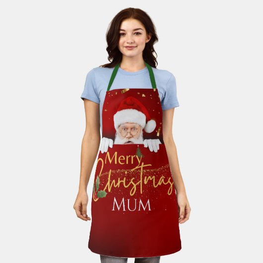 Schöner Weihnachtsmann Frohe Weihnachtsstext Custo Schürze (Getragen)