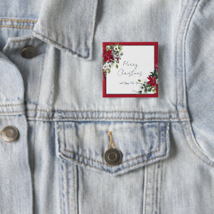 Schöner Weihnachtssternrahmen Weihnachtsfeiertag  Button