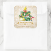 Schöner Weihnachtssticker mit glattem Schnee Quadratischer Aufkleber (Tasche)