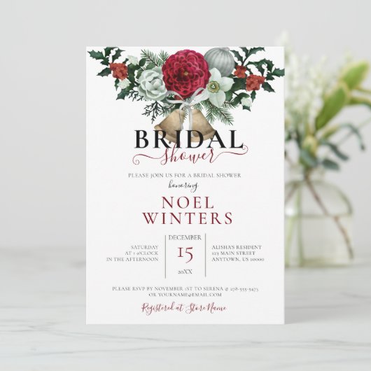 Schöner Weihnachtsthema Polterabend Einladung (Stehend Vorderseite)