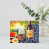 schöner Wein und Trauben Postkarte (Stehend Vorderseite)