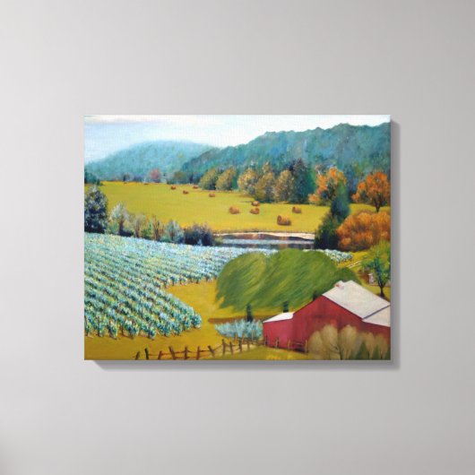 Schöner Weinberg mit farbenfroher Roter Blues Yell Leinwanddruck (Vorderseite)