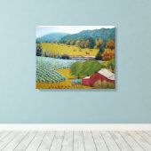 Schöner Weinberg mit farbenfroher Roter Blues Yell Leinwanddruck (Insitu (Holzboden))