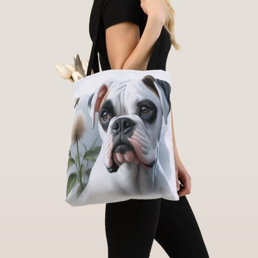 Schöner weißer Boxerdog in der Natur Tasche (Von Nahem)