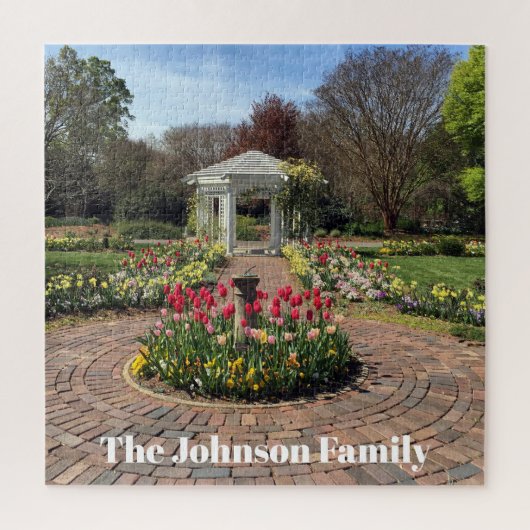 Schöner weißer Gartenpavillon Puzzle (Vertikal)