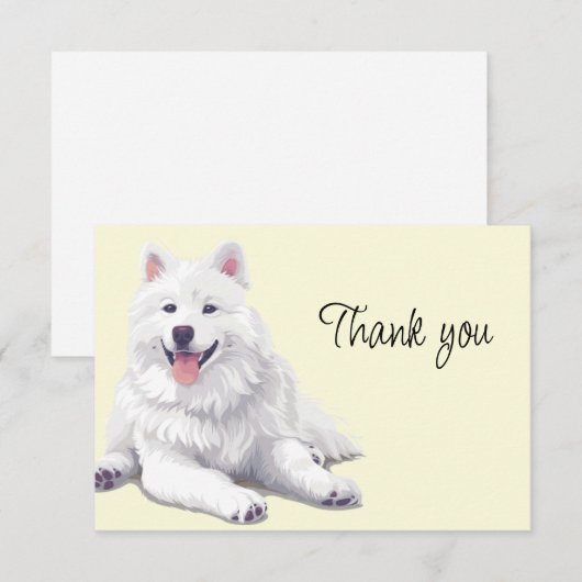 Schöner Weißer Hund Samojede oder Eskimo Danke (Vorne/Hinten)