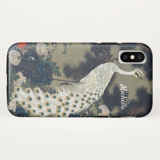 Schöner weißer Pfau in der Kiefer Case-Mate iPhone Hülle (Rückseite (Horizontal))
