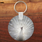 Schöner weißer Pfau Schlüsselanhänger (Vorderseite)