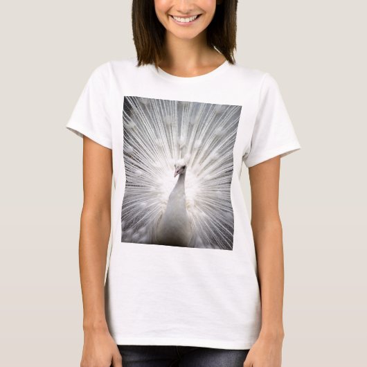 Schöner weißer Pfau T-Shirt (Vorderseite)