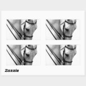 Schöner weißer Pferdekopf Rechteckiger Aufkleber (Blatt)