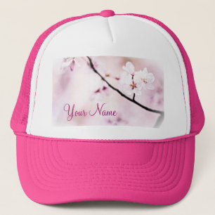 Schöner weißer rosa Kirschblüten-Sonnenschein-B Truckerkappe