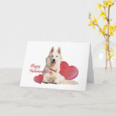 Schöner weißer Schäfer Valentinstag Karte (Gelbe Blume)