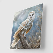 Schöner weißer Schneeschuh mysisch Quadratische Wanduhr (Winkel)