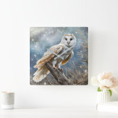 Schöner weißer Schneeschuh mysisch Quadratische Wanduhr (Zuhause)