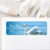 Schöner weißer Schwan - Adressenaufkleber (Insitu)