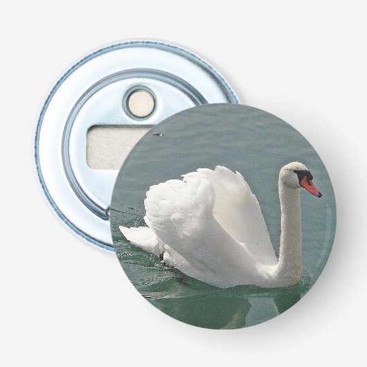 Schöner weißer Schwan Flaschenöffner (Vorderseite)