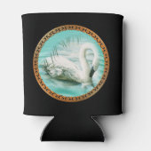 Schöner weißer Schwan in türkisblauem Wasser Dosenkühler (Rückseite)