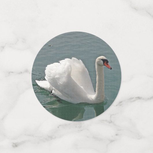 Schöner weißer Schwan Konfetti (Klein Vorderseite)