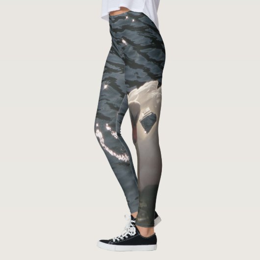 Schöner weißer Schwan Leggings (Links)