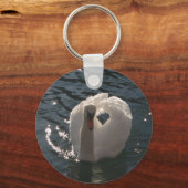 Schöner weißer Schwan Schlüsselanhänger (Vorderseite)