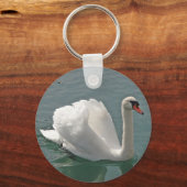 Schöner weißer Schwan Schlüsselanhänger (Vorderseite)