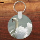 Schöner weißer Schwan Schlüsselanhänger (Vorderseite)