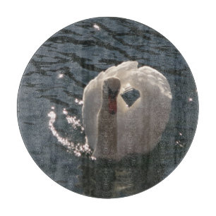 Schöner weißer Schwan Schneidebrett