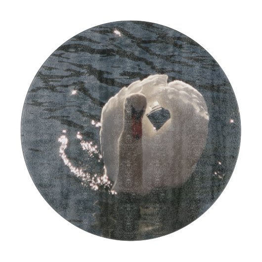 Schöner weißer Schwan Schneidebrett (Vorderseite)
