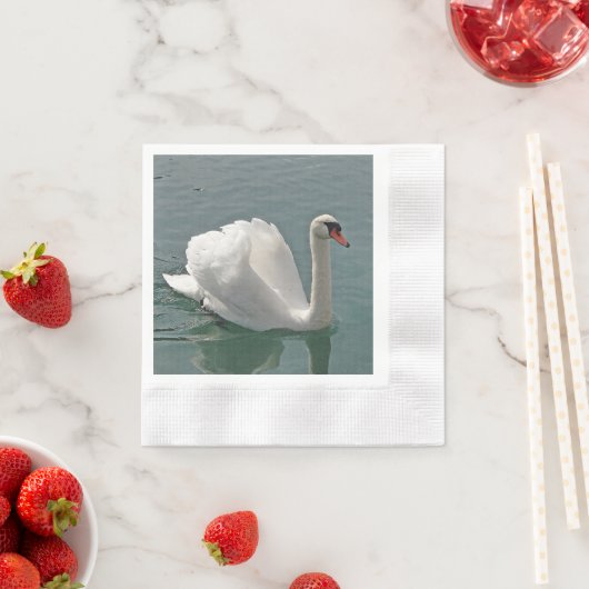 Schöner weißer Schwan Serviette (Beispiel)