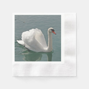 Schöner weißer Schwan Serviette
